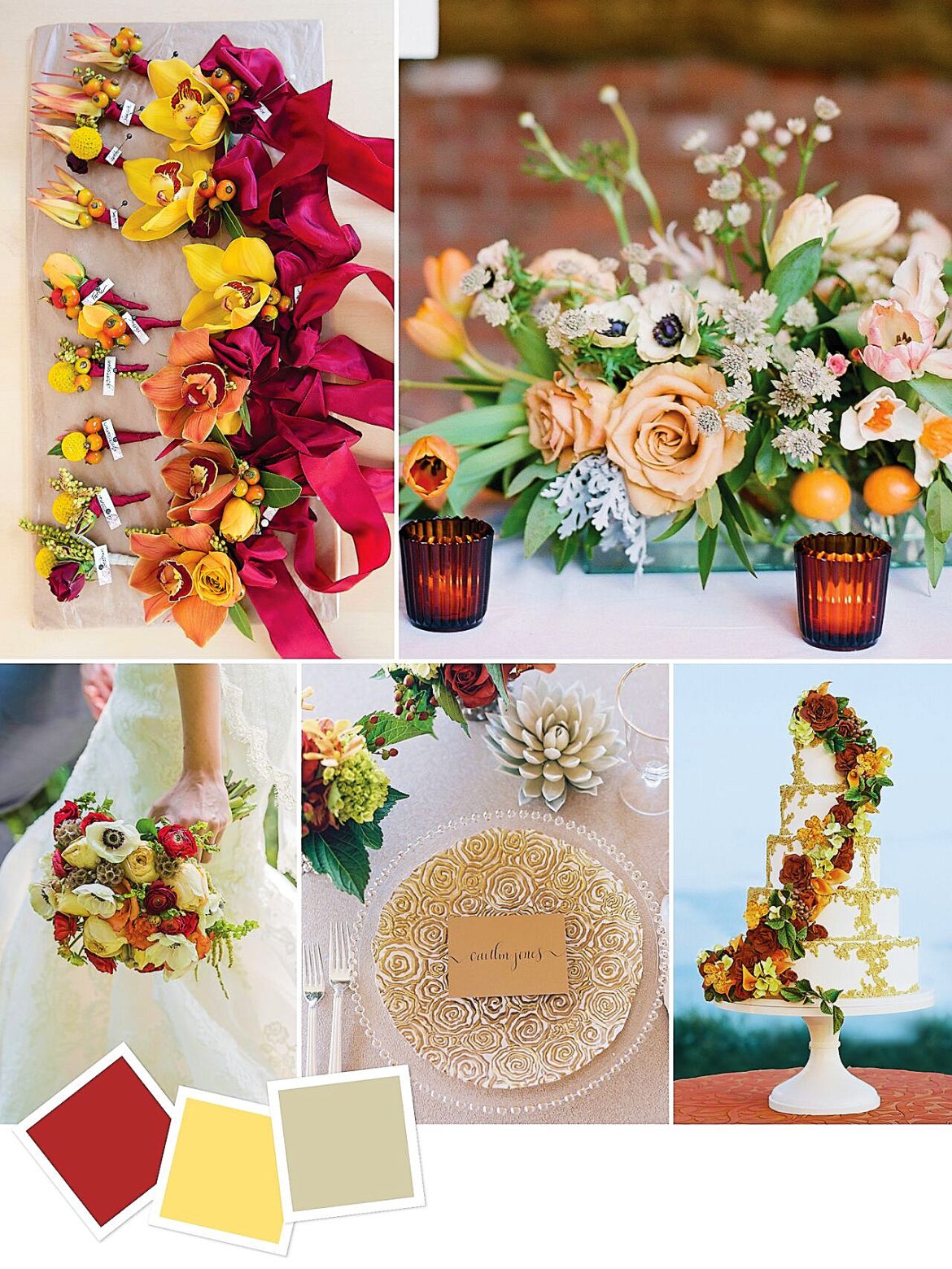 Fresh Wedding Color Palette for Your Wedding Themes | Cinnamon + Yellow + Beige : Cinnamon And Yellow Fall Wedding Color Combination
