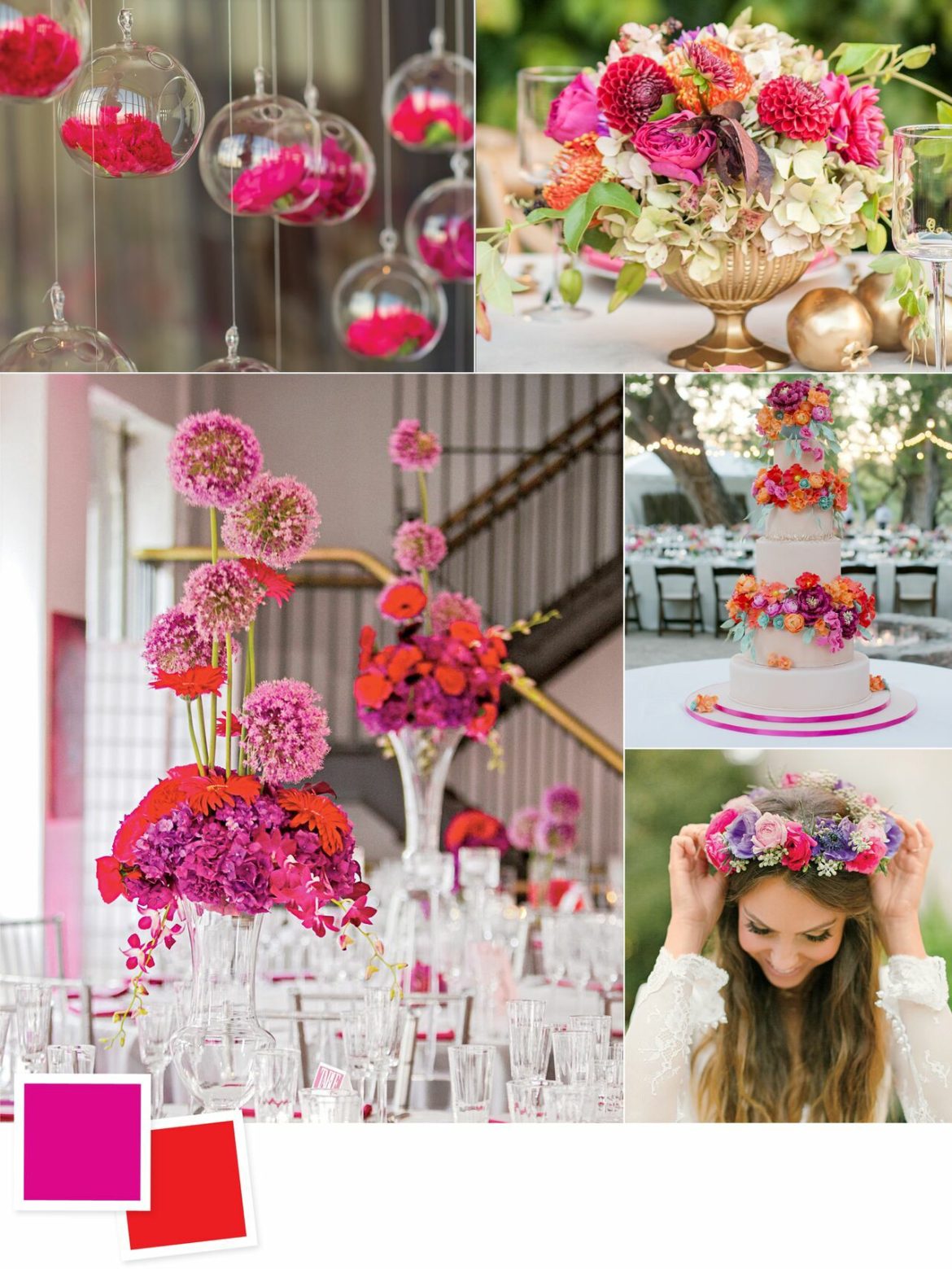 Evergreen Wedding Colour Combos For Your Wedding Decoration | Fuchsia and Poppy Wedding Colors